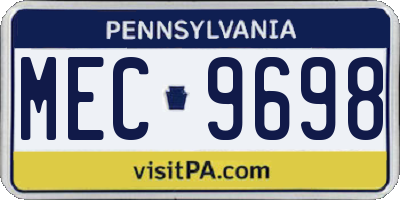 PA license plate MEC9698