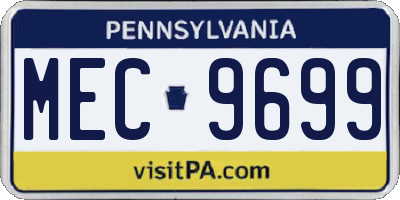 PA license plate MEC9699