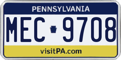 PA license plate MEC9708