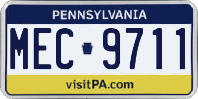PA license plate MEC9711