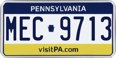 PA license plate MEC9713