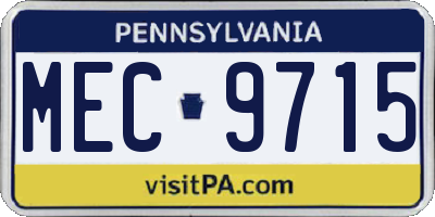 PA license plate MEC9715