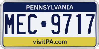 PA license plate MEC9717