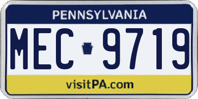 PA license plate MEC9719