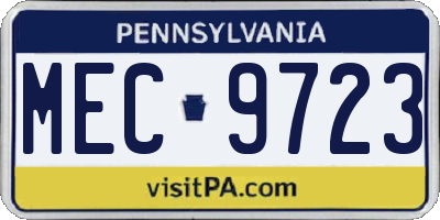 PA license plate MEC9723