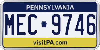 PA license plate MEC9746