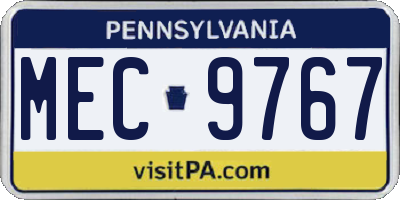 PA license plate MEC9767
