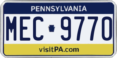 PA license plate MEC9770