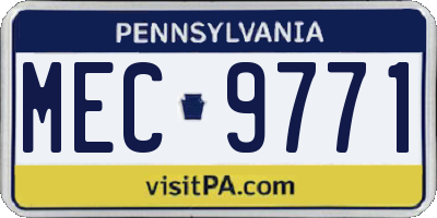 PA license plate MEC9771