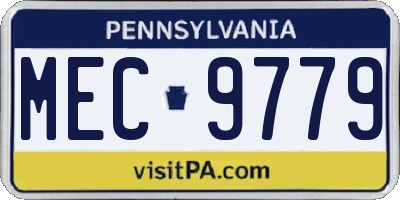 PA license plate MEC9779