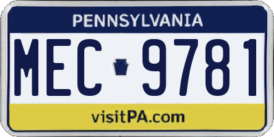 PA license plate MEC9781