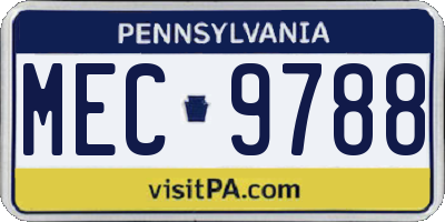 PA license plate MEC9788