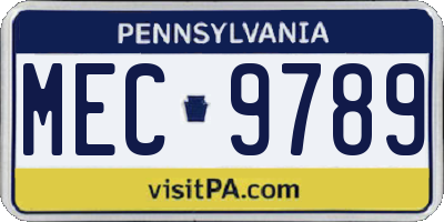 PA license plate MEC9789
