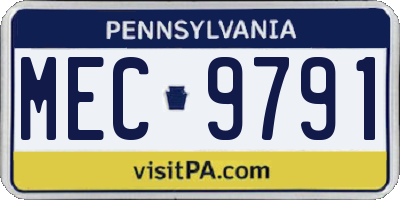 PA license plate MEC9791