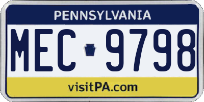 PA license plate MEC9798