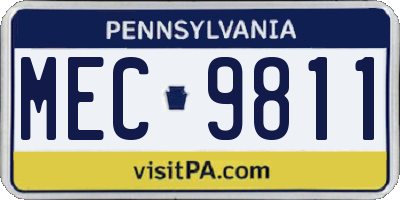 PA license plate MEC9811