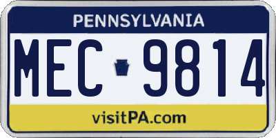 PA license plate MEC9814