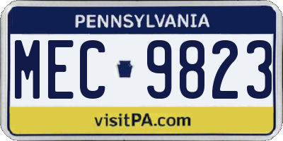 PA license plate MEC9823