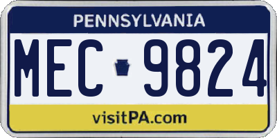 PA license plate MEC9824