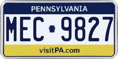 PA license plate MEC9827