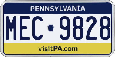 PA license plate MEC9828