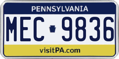 PA license plate MEC9836