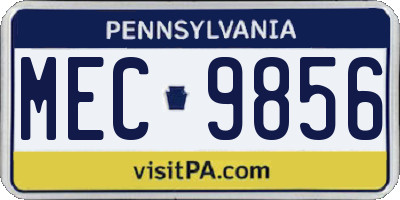 PA license plate MEC9856