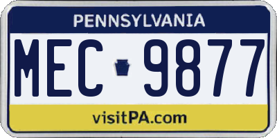 PA license plate MEC9877