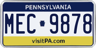 PA license plate MEC9878