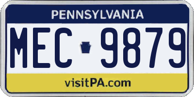 PA license plate MEC9879