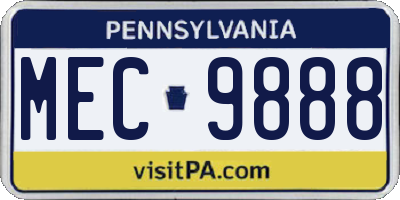 PA license plate MEC9888