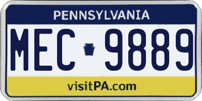 PA license plate MEC9889