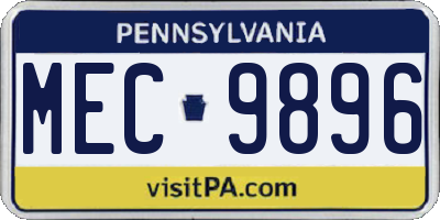 PA license plate MEC9896