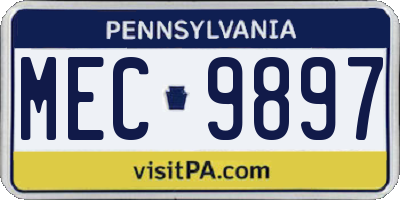 PA license plate MEC9897