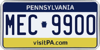 PA license plate MEC9900