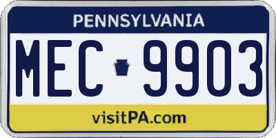PA license plate MEC9903