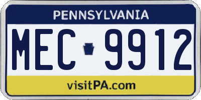 PA license plate MEC9912