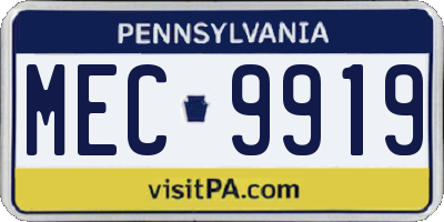 PA license plate MEC9919