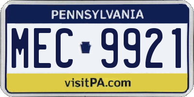 PA license plate MEC9921