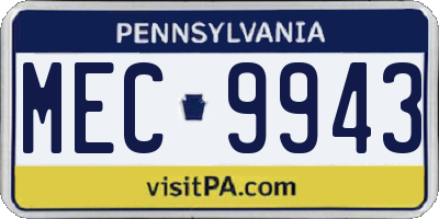 PA license plate MEC9943