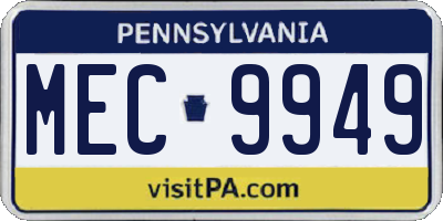 PA license plate MEC9949