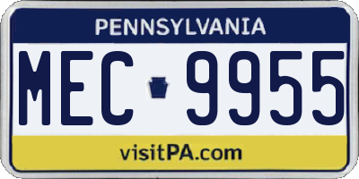 PA license plate MEC9955