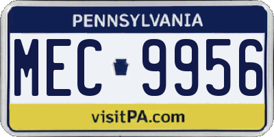 PA license plate MEC9956