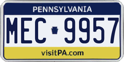 PA license plate MEC9957
