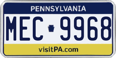 PA license plate MEC9968