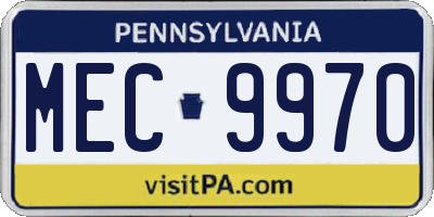 PA license plate MEC9970