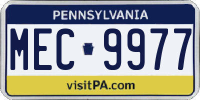 PA license plate MEC9977