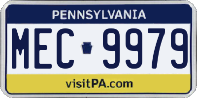 PA license plate MEC9979
