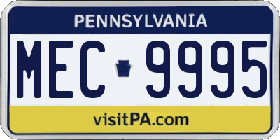 PA license plate MEC9995