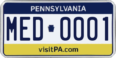 PA license plate MED0001